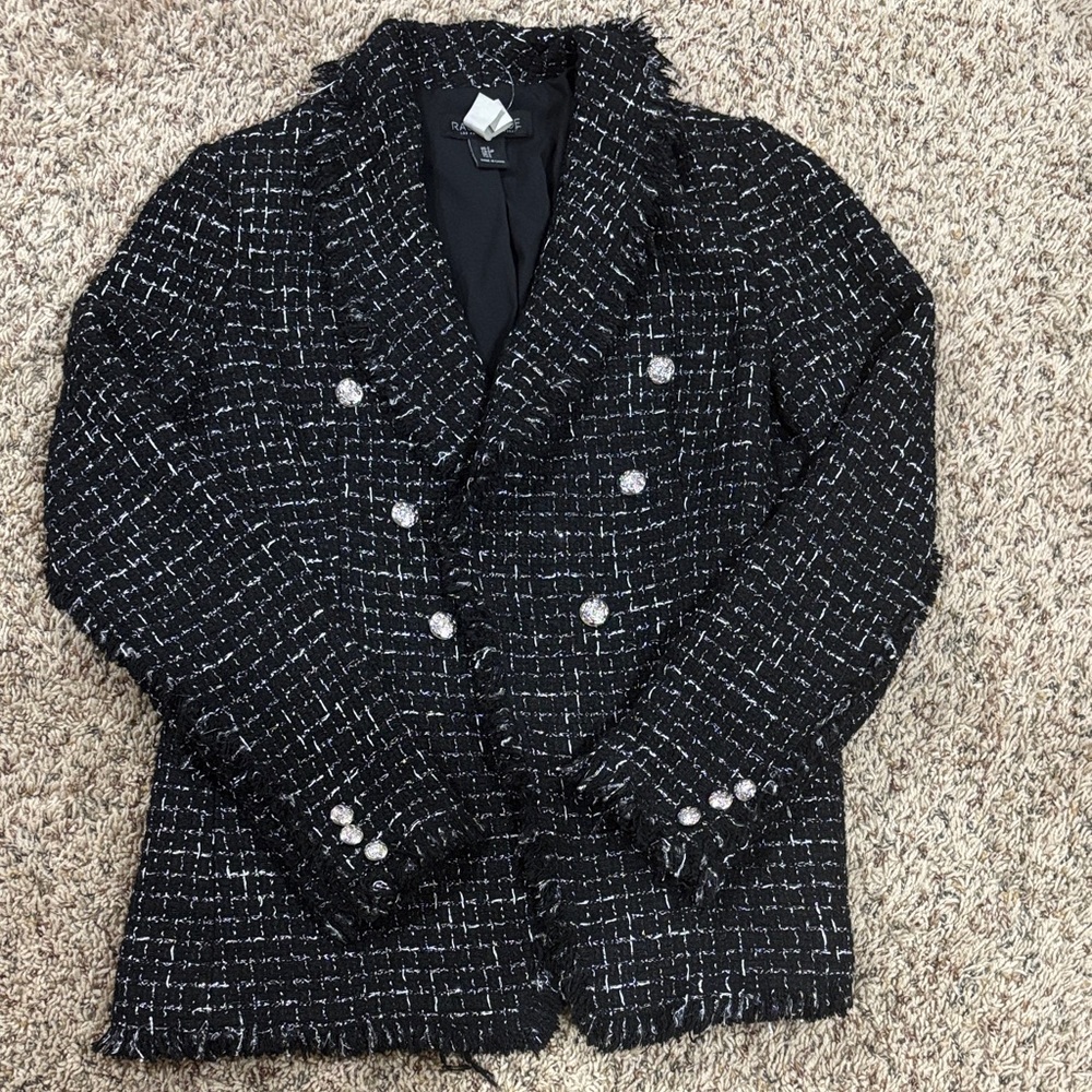 Rachel Zoe Black Tweed Women's Jacket